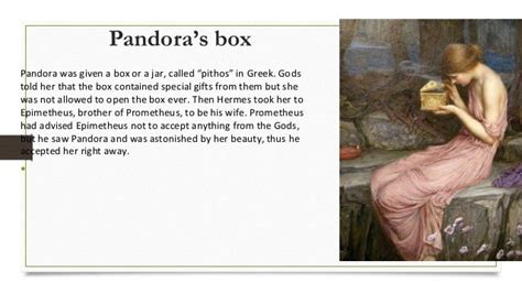 hermes gives pandora gifts|the myth of Pandora.